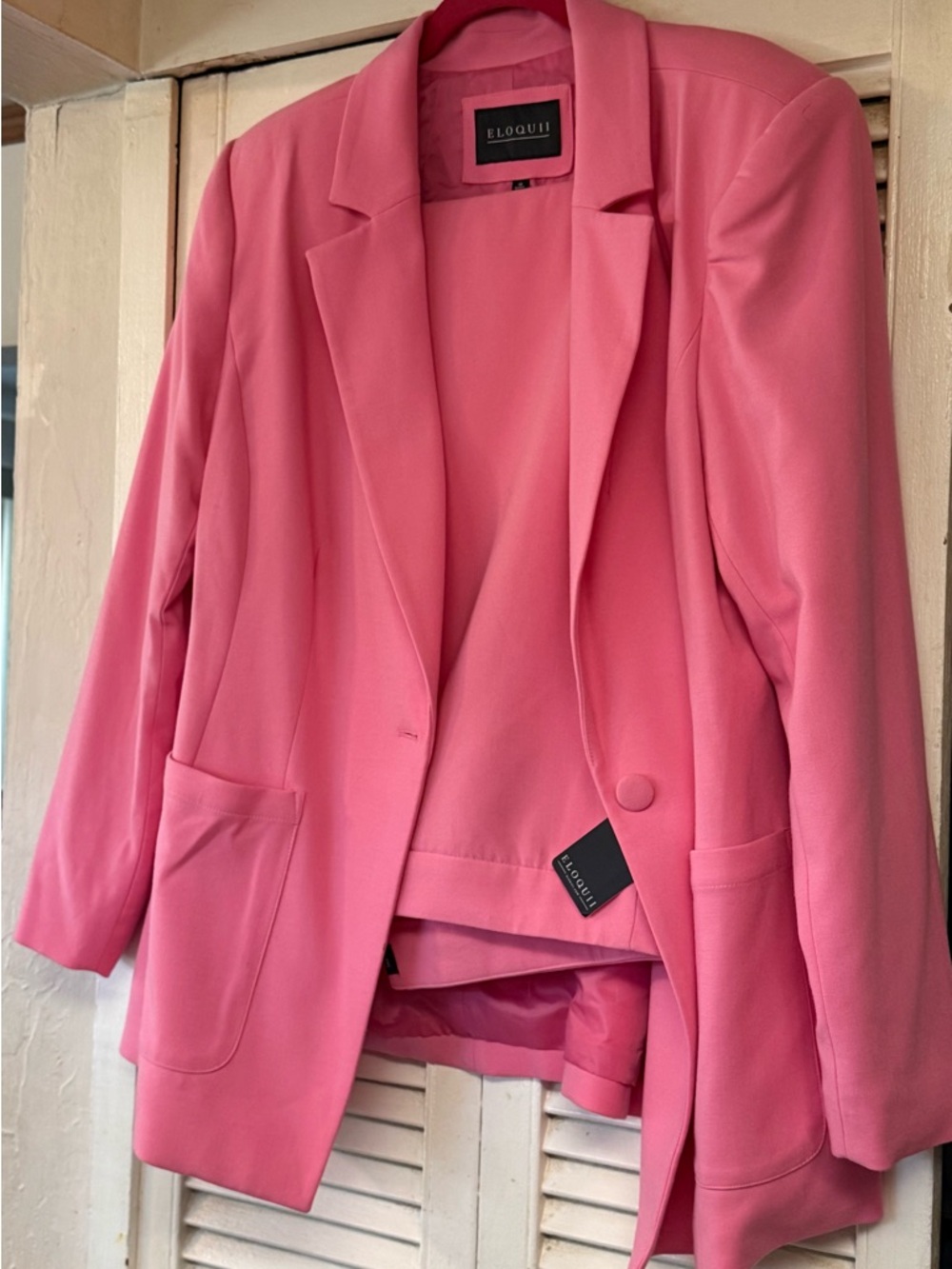 Eloquii Rose Pink Blazer EUC and NWT wide leg crop pants - Picture 2 of 4